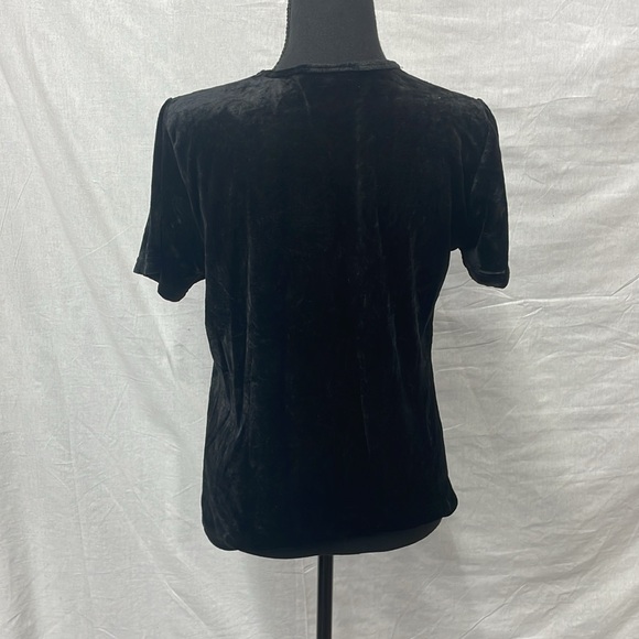 Vintage NY &Co blackish brown velvet/velour tee, size XL - Picture 2 of 4